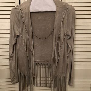 Super cute fringe lightweight jacket- worn once!